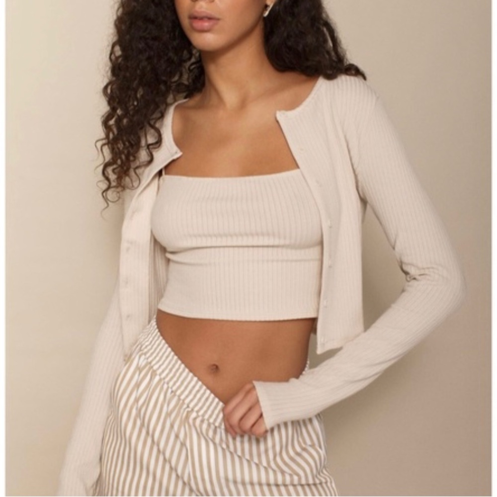 REFORMATION Ruby Knit set XS Bone